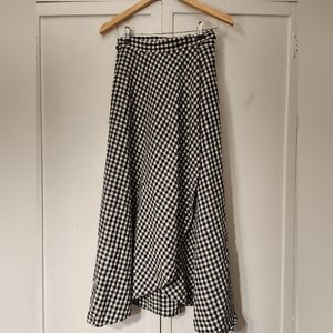 Wilfred Black and White Asymmetrical Maxi Skirt